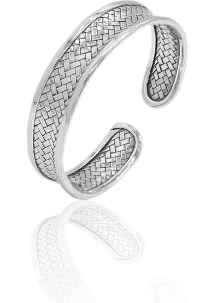 Hasır Model 925 Ayar Saf Gümüş Erkek Bilezik 201022806