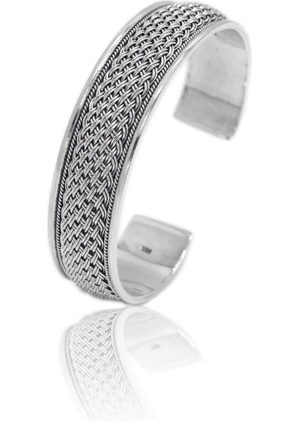 Örgü Model 925 Ayar Saf Gümüş Erkek Bilezik 201022809