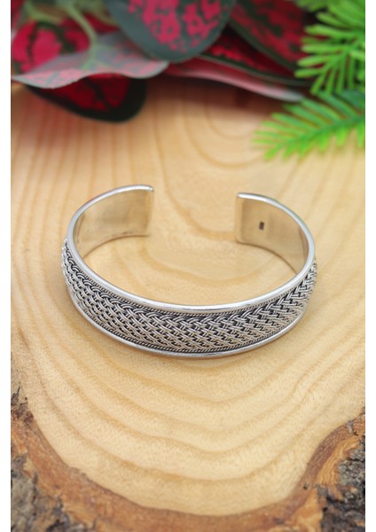 Örgü Model 925 Ayar Saf Gümüş Erkek Bilezik 201022809 fiyatları