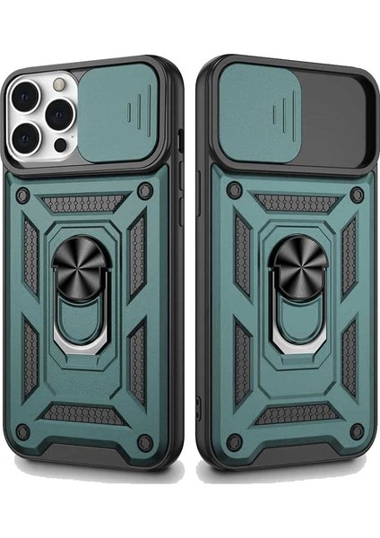 Apple iPhone 13 Pro Max Uyumlu Kızaklı Kamera Korumalı Tank Kılıf