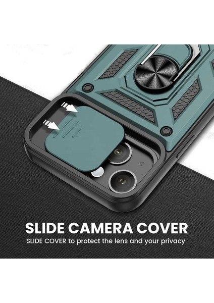 Apple iPhone 13 Pro Max Uyumlu Kızaklı Kamera Korumalı Tank Kılıf