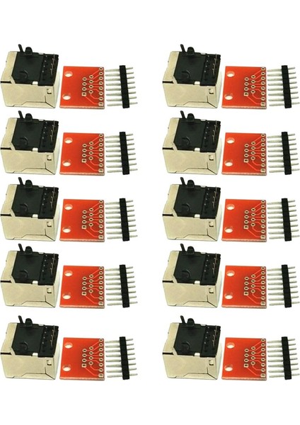 Ethernet Krikoları Için 10X RJ45 8-P Pim Konektörleri ve Koparma Adaptör Kiti (Yurt Dışından)