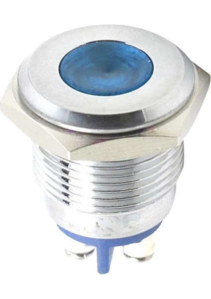 16MM 12V LED Gösterge Göstergesi Paneli Işık Lambası Tel Mavisi Işık (Yurt Dışından)