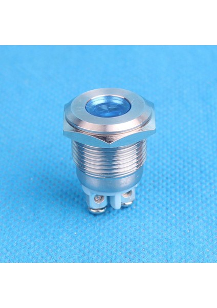 16MM 12V LED Gösterge Göstergesi Paneli Işık Lambası Tel Mavisi Işık (Yurt Dışından)