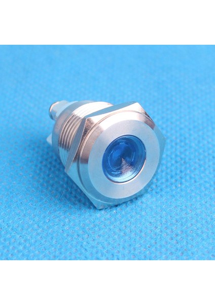 16MM 12V LED Gösterge Göstergesi Paneli Işık Lambası Tel Mavisi Işık (Yurt Dışından)