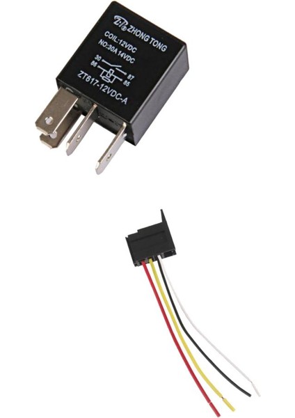 3paır x Siyah Araç Auto 12V 30 Amp Spst Röle 4 Pin 4p ve Röle Soketi 4 Tel (Yurt Dışından)