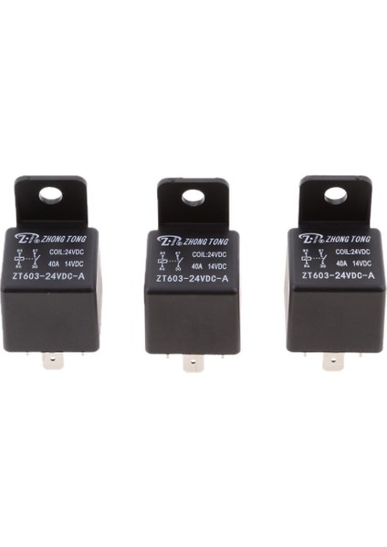 3 Adet Evrensel Araba Otomatik Kamyon Dc 24V 40A 40 Amp Spst 4 Pin Röleler Siyah (Yurt Dışından)