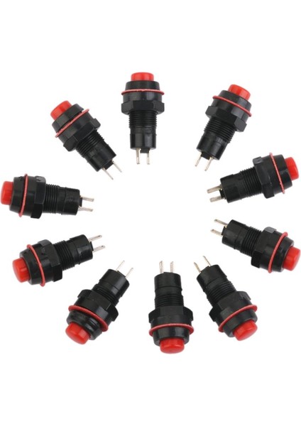 10X Araba Teknesi Anahtarı Kilit Aç / Kapalı Mandal Düğmesi 2A 125 / 1.5A 250V - Kırmızı (Yurt Dışından)