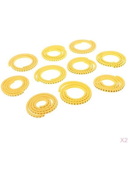 2000X Pvc Sarı Kablo Tel Işaretçileri Etiketler Etiket Yönetimi Numarası 0 ~ 9 0.75MM² (Yurt Dışından)