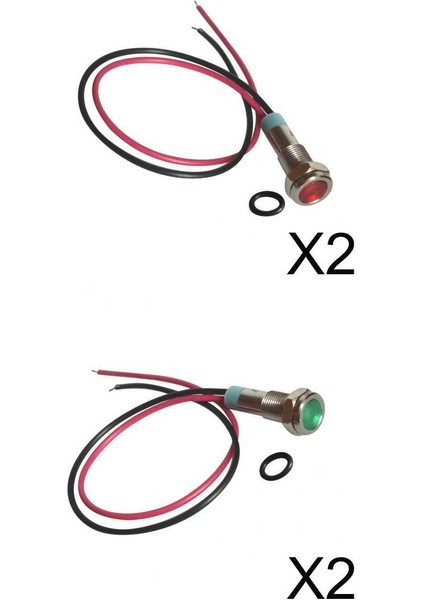 4pcs 24V 6mm Sinyal Güç Kaynağı LED Metal Göstergesi Işık Lambası Önceden Kablolu (Yurt Dışından)