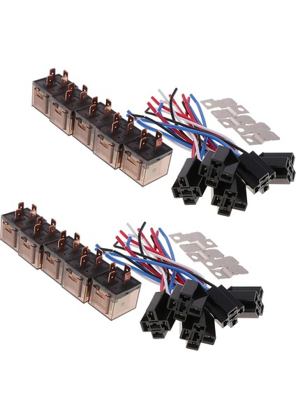 10PCS Dc 12 80 Amp Spst Automotiv Röle W/ Kablolar ve Kablo Demeti Soketi 4pin (Yurt Dışından)