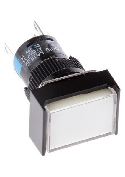 2xdc 24V Push Düğmesi Anlık Kendinden Sıfırlama Dikdörtgen Anahtarı LED Açık Beyaz 2 Adet (Yurt Dışından)