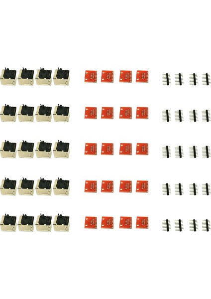 Ethernet Krikoları Için 20PCS 8p Konektörler ve Koparma Kartı Adaptörü Seti (Yurt Dışından)