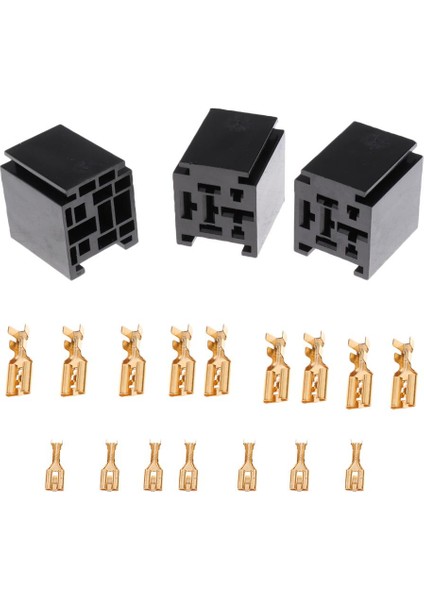 3pcs 80A 5 Pin Rölesi Terminalli Terminal Tutucu Soketi Araba Alarm Işık Kontrolü (Yurt Dışından)