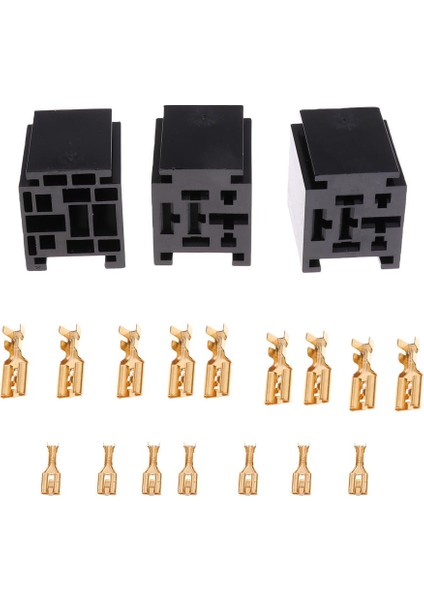 3pcs 80A 5 Pin Rölesi Terminalli Terminal Tutucu Soketi Araba Alarm Işık Kontrolü (Yurt Dışından)