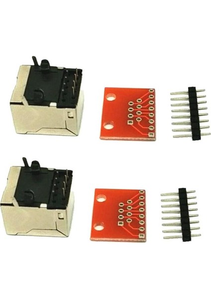 2XRJ45 Konnektör Pcb Breakout Tahtası Kiti Ethernet Aksesuarları [] (Yurt Dışından)