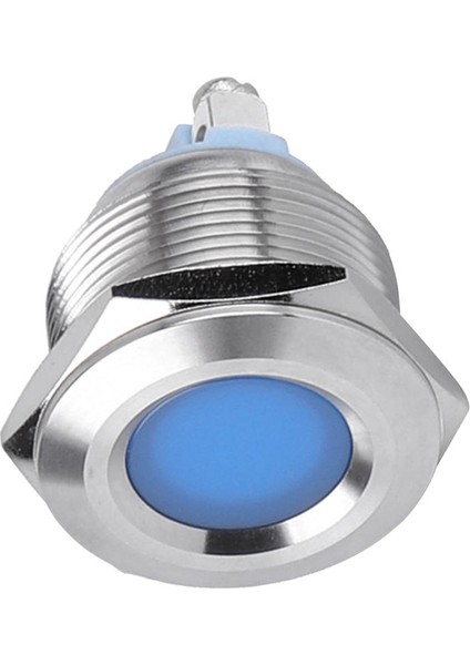 22MM 12V Su Geçirmez LED Metal Göstergesi Mavi Işık Sinyal Lambası Içbükey Başlık (Yurt Dışından)