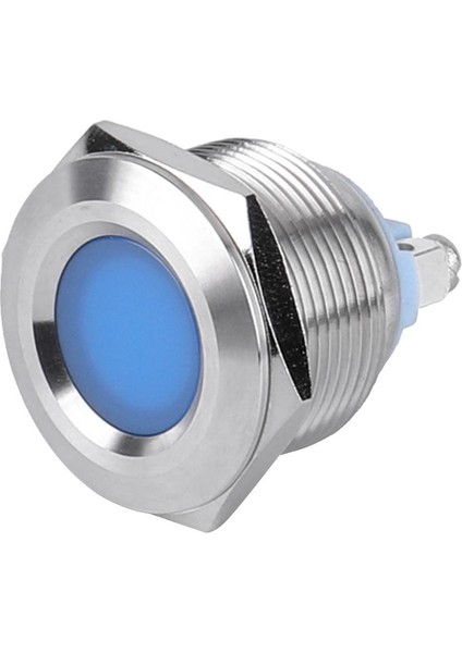 22MM 12V Su Geçirmez LED Metal Göstergesi Mavi Işık Sinyal Lambası Içbükey Başlık (Yurt Dışından)