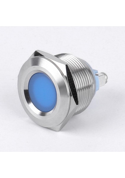 22MM 12V Su Geçirmez LED Metal Göstergesi Mavi Işık Sinyal Lambası Içbükey Başlık (Yurt Dışından)