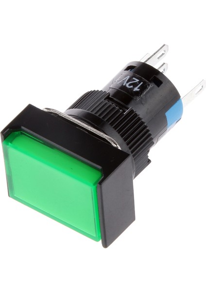4x Dc 12V LED Işık Spdt Anlık Kare Pushbutton Anahtarları 16MM Yeşil (Yurt Dışından)