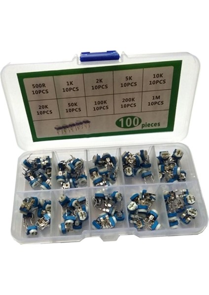100PCS 10 Değer 500-1M Ohm Değişken Dirençler Potansiyometre (Yurt Dışından)