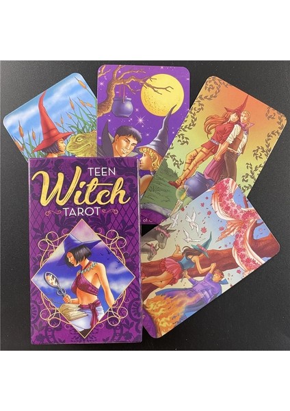 44 Adet TS08 Tarzı Yeni Genç Cadı Tarot Güverte Kartları ve Pdf Rehberlik Kehanet Eğlence Partileri Masa Oyunu Desteği (Yurt Dışından)