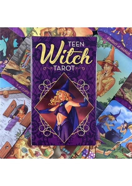 44 Adet TS08 Tarzı Yeni Genç Cadı Tarot Güverte Kartları ve Pdf Rehberlik Kehanet Eğlence Partileri Masa Oyunu Desteği (Yurt Dışından)