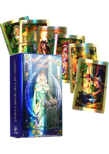 Chaoduo Shop Yılın Tekerleği Stili Delonew Tarot Kehanet Kartı Masa Oyunu Oyuncak Tahmin Astroloji Renkli Baskı Sunak Bezi Kurt Adam Sihirli (Yurt Dışından)