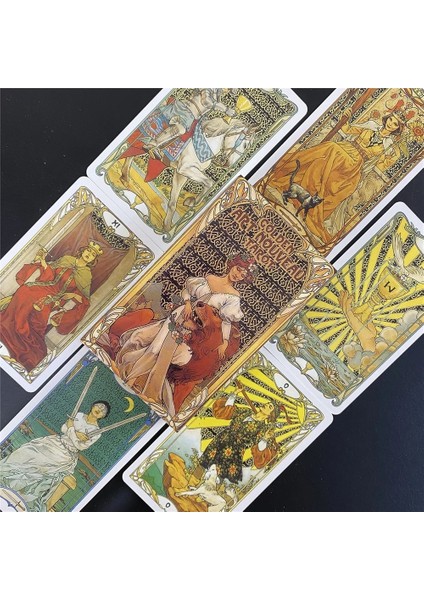 TT95 Tarzı Yeni Altın Art Nouveau Tarot Kartları Masa Oyunu Kartları Ingilizce Kehanet Tarot Tatil Aile Hediye Parti Oyun Kartı (Yurt Dışından)