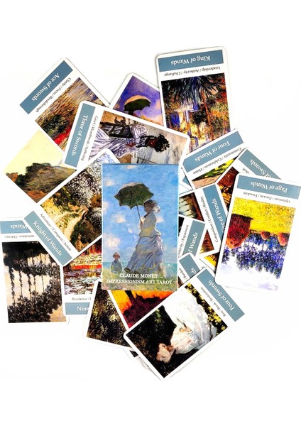 Claude Monet Tarot Stili Yeni Varış Sembolü Anma Güvertesinde Tarot Kartları Fal Rehberliği Kehanet Tarot Güverte Kara Köşk Tarot (Yurt Dışından)