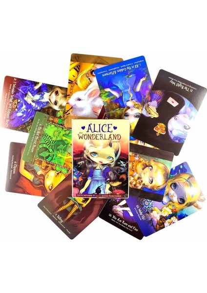 Alice Harikalar Diyarı Tarzı Yeni Yüksek Li Gaia Oracle Tarot Kartları Fal Rehberliği Arkadaş Oyunu Için Pdf Rehberi ile Kehanet Güverte Tahta Oyunu Anlatıyor (Yurt Dışından)