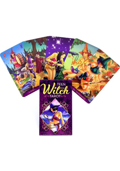 44 Adet TX212 Tarzı 2021 Yeni Genç Cadı Tarot Kartları ve Pdf Rehberlik Kehanet Güverte Eğlence Partileri Masa Oyunu Desteği (Yurt Dışından)