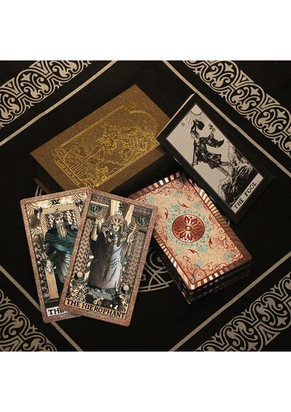 Renkli Stil Hediye Kutusu Lüks Set Altın Folyo Tarot Kartı Sıcak Damgalama Pvc Su Geçirmez Aşınmaya Dayanıklı Masa Oyunu Solitaire Kehanet Satranç (Yurt Dışından) modelleri