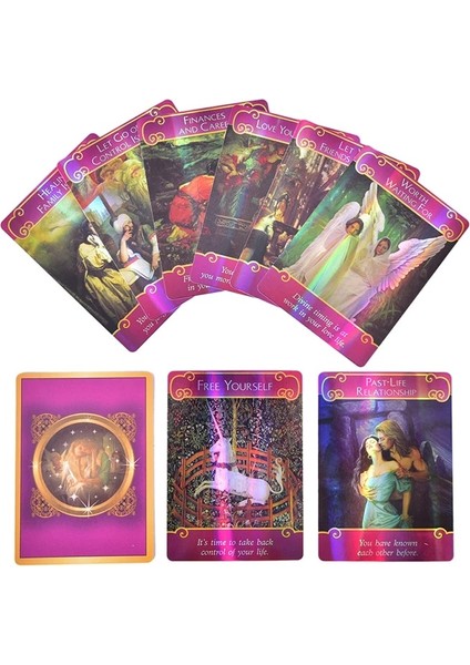 44 Adet Tarzı Holografik Romantik Melekler Tarot Kartları Ingilizce Masa Oyunu Oyun Kartı (Yurt Dışından)