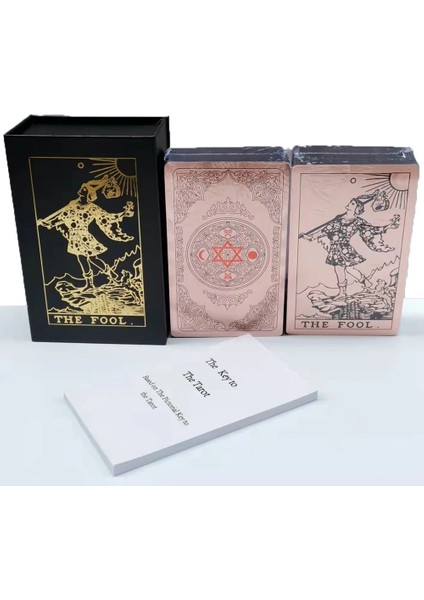 Gül Altın Tarzı Set Tarot Kartları Hediye Kutusu Lüks Altın Folyo Tarot Kartı Sıcak Damgalama Pvc Su Geçirmez Aşınmaya Dayanıklı Masa Oyunu Solitaire Kehanet (Yurt Dışından)