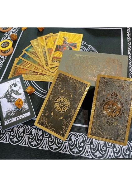 Gül Altın Tarzı Set Tarot Kartları Hediye Kutusu Lüks Altın Folyo Tarot Kartı Sıcak Damgalama Pvc Su Geçirmez Aşınmaya Dayanıklı Masa Oyunu Solitaire Kehanet (Yurt Dışından) modelleri