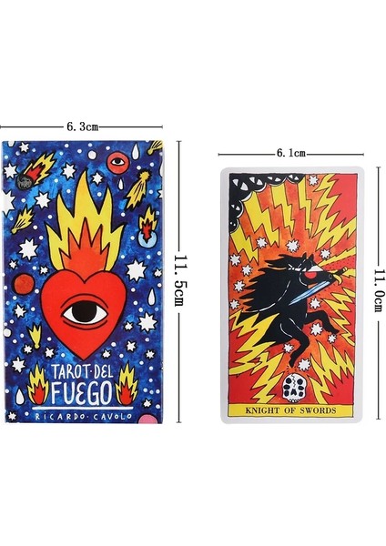 Ateş Tarot Stili Gündelik Cadı Tarot Kartları: Fortune Games Taort Deck Board Games Için Efsanevi Kader Kehanetini Sorun ve Bilin (Yurt Dışından)