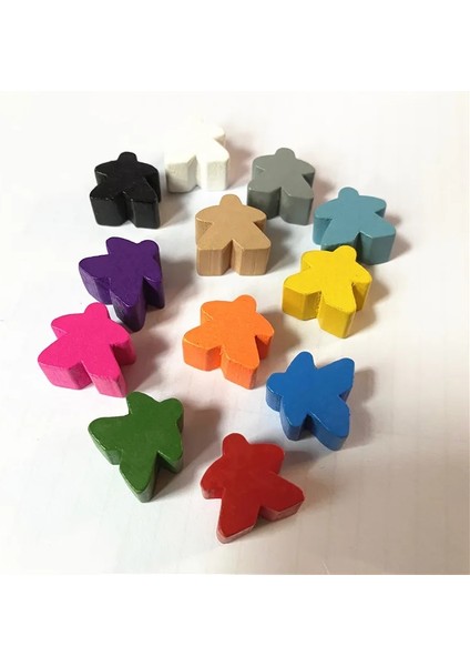 Bize Renk Stilini Söyle Ahşap Meeples Ekstra Tahta Oyun Uçları Piyon Parçaları Toplu Değiştirme Masa Üstü Oyun Bileşenleri Insansı Satranç Taşları (Yurt Dışından)