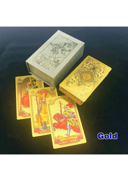 Chaoduo Shop Altın Tarzı 1 Güverte Tarot Kartları Kutulu Altın Tarot Ev Masa Oyunu Hediyesi L698 (Yurt Dışından)