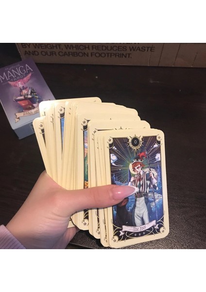 Mistik Manga Stili Tarot Kahin Kartı Gizemli Kehanet Çizgi Roman Tarot Kartı Kadın Kız Kart Oyunu Masa Oyunu Ingilizce Pdf Kılavuzu ile Oyun Kartları (Yurt Dışından) fırsatları