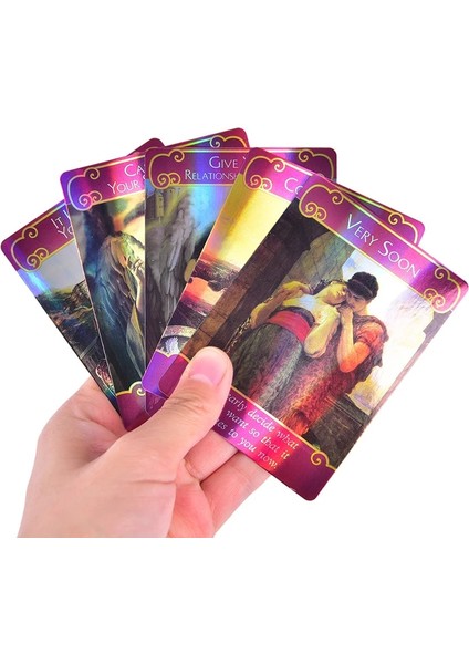 Siyah Stil Holografik Romantik Melekler Tarot Kartları Ingilizce Masa Oyunu Oyun Kartı (Yurt Dışından) indirimleri