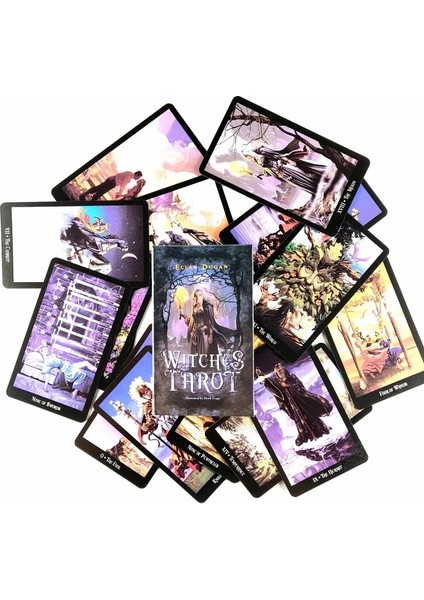 Cadılar Tarot Stili Yeni Yüksek Li Cadılar Tarot Kartları Fal Rehberliği Arkadaş Partisi Için Pdf Rehberi ile Kehanet Güverte Tahta Oyunu Anlatıyor (Yurt Dışından)