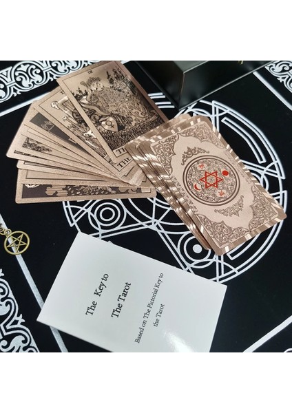 Gül Altın Tarzı Hediye Kutusu Lüks Set Altın Folyo Tarot Kartı Sıcak Damgalama Pvc Su Geçirmez Aşınmaya Dayanıklı Masa Oyunu Solitaire Kehanet Satranç (Yurt Dışından)