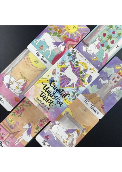 TS105 Stili Yüksek Li Kristal Unicorn Tarot Kartları Aile Tatil Partisi Iskambil Kartları Güverte Tarot Kart Tahta Oyunları Yüksek Li Kristal Un (Yurt Dışından) indirimleri