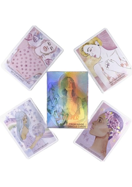 Mistik Anlar Stili Parlatıcı Oracle Kartları Eğlence Partisi Masa Oyunu Yüksek Li Falcılık Kehanet Tarot Güverte Pdf Rehberi ile (Yurt Dışından) fiyatları