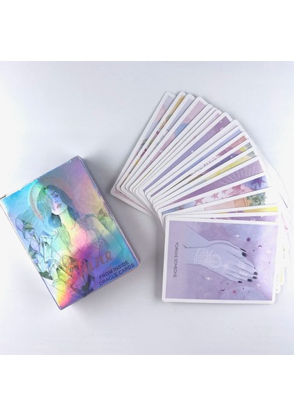 Mistik Anlar Stili Parlatıcı Oracle Kartları Eğlence Partisi Masa Oyunu Yüksek Li Falcılık Kehanet Tarot Güverte Pdf Rehberi ile (Yurt Dışından) modelleri