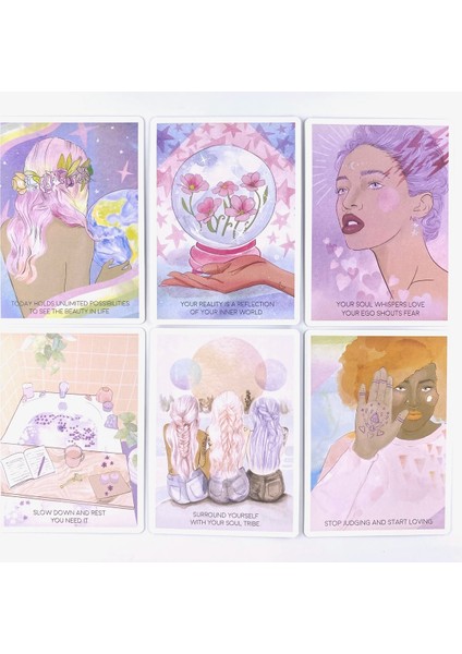 Mistik Anlar Stili Parlatıcı Oracle Kartları Eğlence Partisi Masa Oyunu Yüksek Li Falcılık Kehanet Tarot Güverte Pdf Rehberi ile (Yurt Dışından) indirimleri