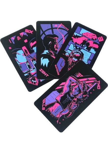 44 Adet TS08 Tarzı Kader Kehanet Kurulu Oyunu Için Tuck Kutusu Tarot Kartları ile Neon Tarot Güverte Cep Boyutu (Yurt Dışından) modelleri