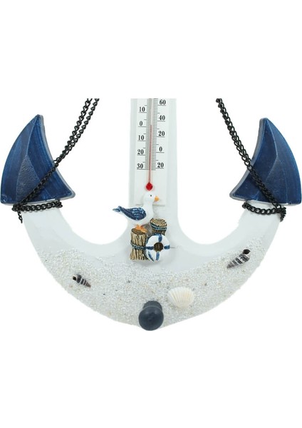 Marin Dekoratif Çapa, Termometreli, 37 cm