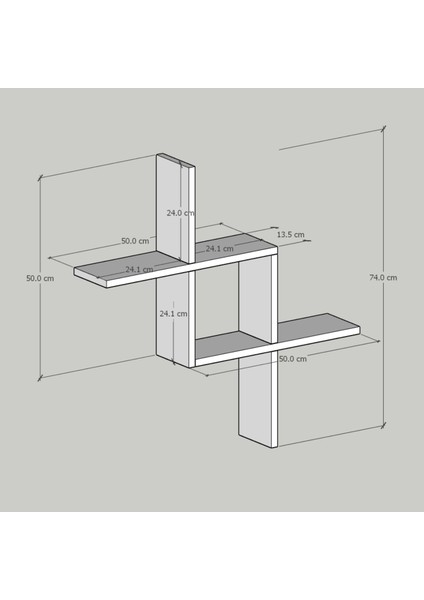 Zagy 2'li Dekoratif Duvar Rafı - Duvara Monte Kitaplık indirimleri
